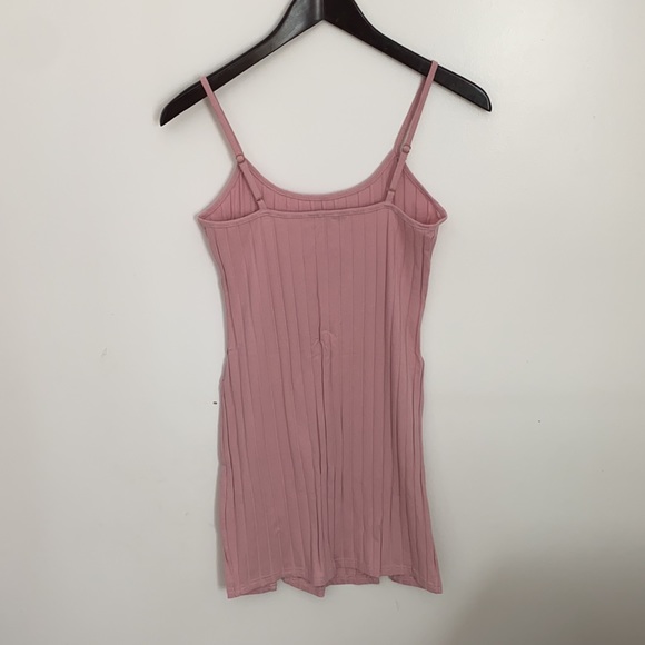 SHEIN Split Hem Rib Knit Dress Pink Small - Picture 5 of 6